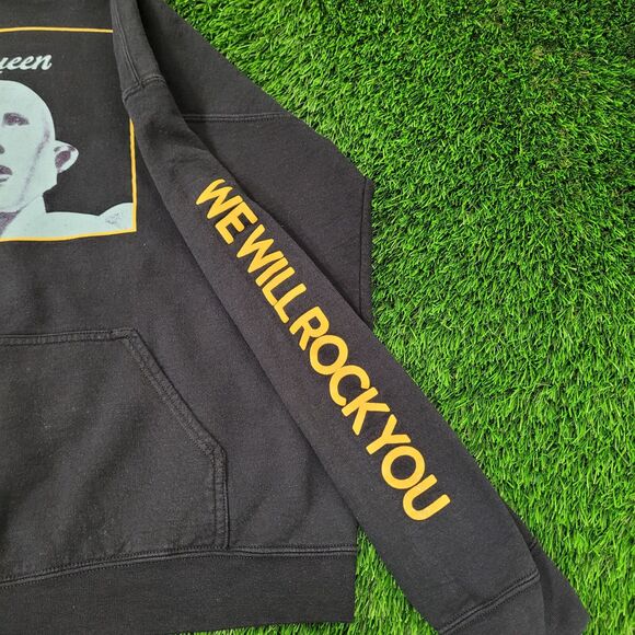 Queen Hoodie Large 24x25 Black We-Will-Rock-You - Picture 10 of 13
